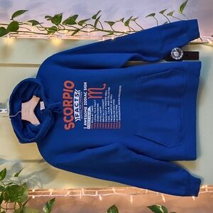 Women's Port & Company Ringspun Royal Blue Scorpio Astrology Facts  Hoodie M